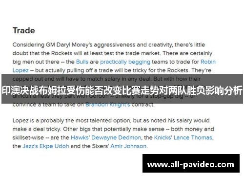 印澳决战布姆拉受伤能否改变比赛走势对两队胜负影响分析 印澳决战布姆拉受伤能否改变比赛走势对两队胜负影响分析