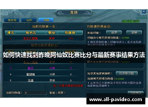 如何快速找到昨晚阿仙奴比赛比分与最新赛事结果方法 如何快速找到昨晚阿仙奴比赛比分与最新赛事结果方法